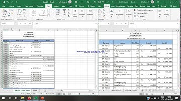 Cara Membuat pilihan no Akun otomatis di Jurnal umum Pelajaran Program Pengolah Angka/Spreadsheet