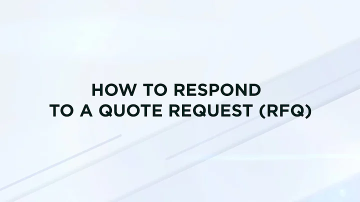 How to Respond to a Quote Request (RFQ)