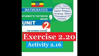 Mathematics Grade 9 Unit 2 Exercise 2.20 & Activity 2.16 (Absolute Value)@mathT_21