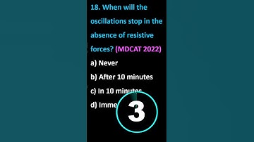 When will the oscillations stop in the absence of resistive forces? 2022 mdcat physics mcq
