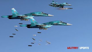 Ужасно!! Российский Сверхзвуковой Бомбардировщик Су-34 Сбросил И Выпустил Смертоносные Ракеты