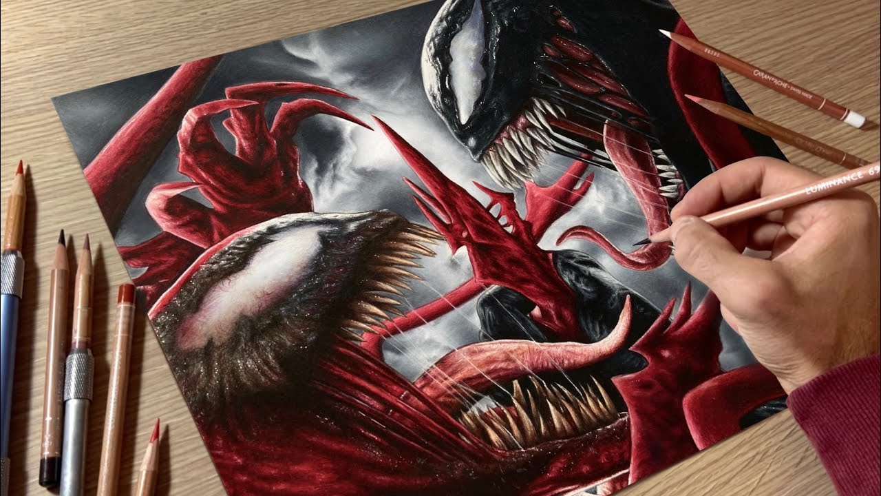 Venom vs Carnage drawing by myself  rSpiderman