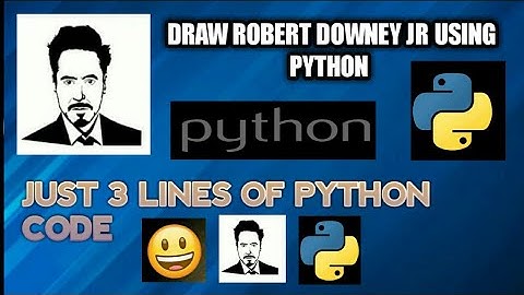 How to draw Robert Downey Jr.Using Python | Draw Robert Downey Jr. in Just 3 Lines of python code