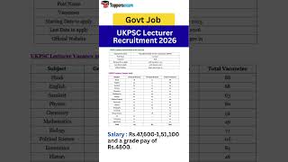 ukpsc lecturer recruitment 2026 | ukpsc lecturer vacancy 2026 | ukpsc lecturer #viral #shots #yt
