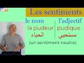 Les Sentiments Péjoratifs معاني الإحساس و المشاعر ذات قيم سلبية 20 كلمة 