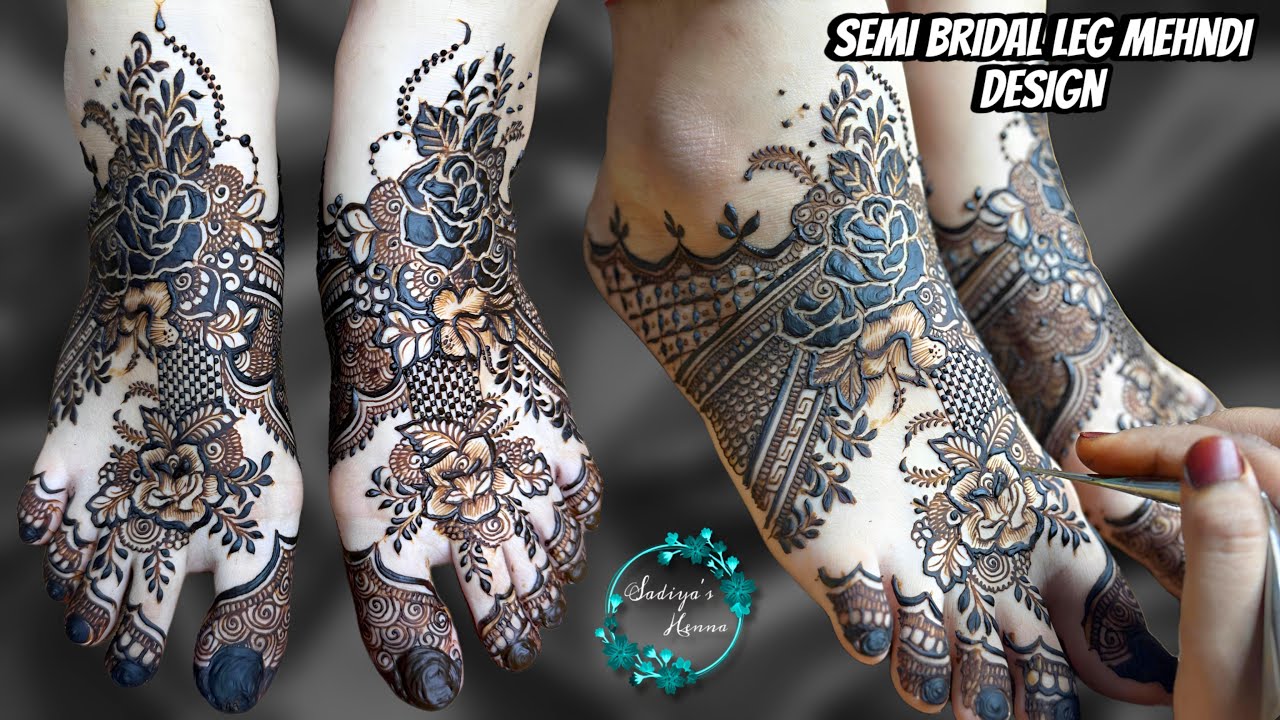 Full Semi Bridal leg Mehndi Designs | Latest Beautiful stylish leg mehndi design | Sadiya's Henna