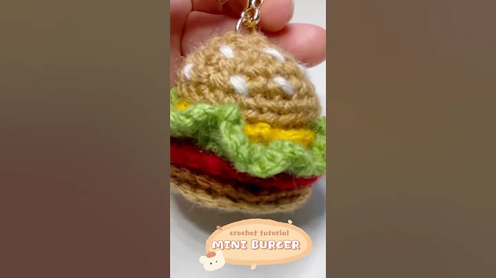 How to crochet a mini burger keychain? #crochetpatterns #crochettutorial #crochet
