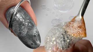 🌑🪐 Bubble nails / Дизайн ногтей пеной / Текстура камня на ногтях мыльной пеной