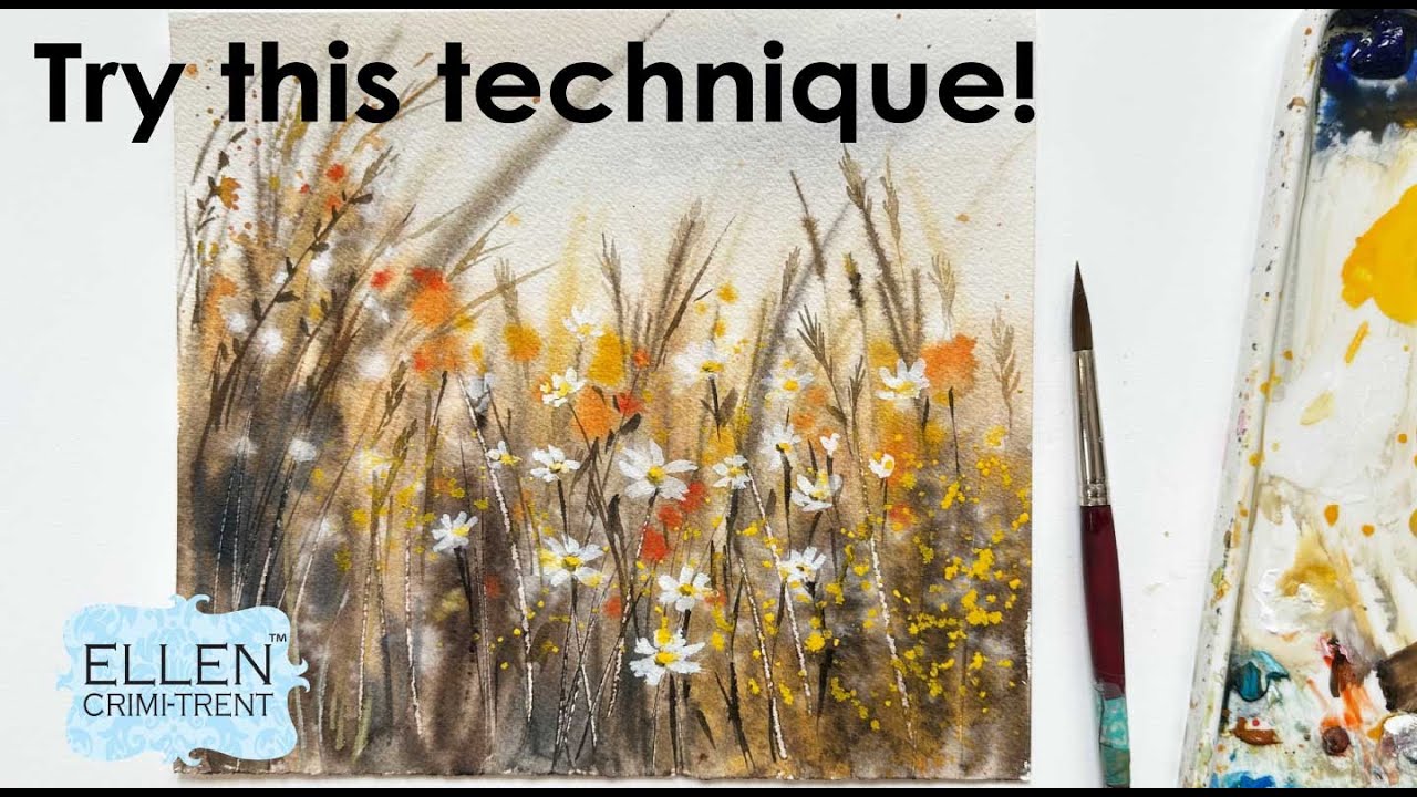My favorite watercolor technique for soft Wildflowers