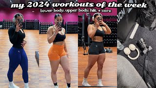 my 2024 updated workouts of the week! legs, glutes, upper body, hiit + core