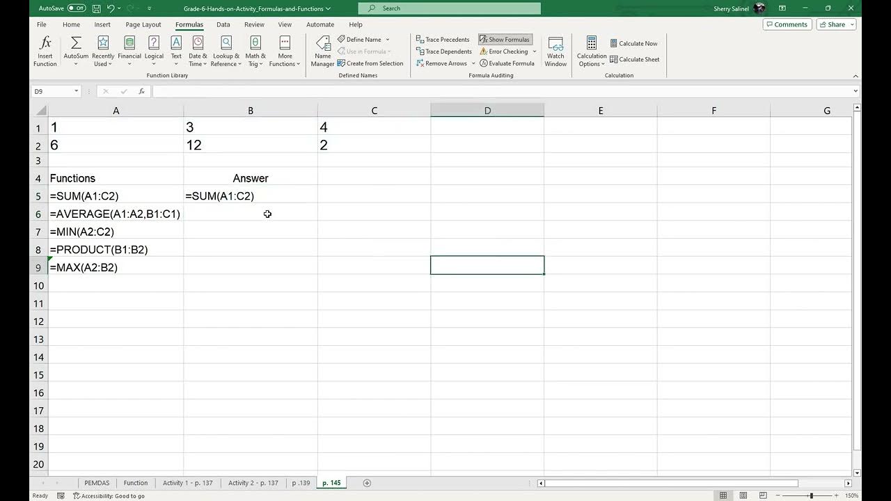 Show formulas in excel tagalog english tutorial youtube