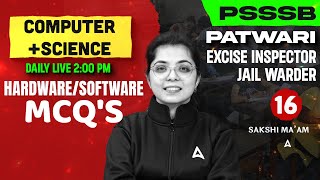 PSSSB Patwari/Excise Inspector/Jail Warder 2025 | Computer +Science | Hardware/Software MCQ'S #16