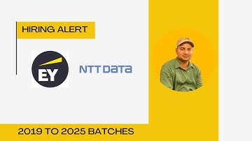 EY, NTT DATA Off Campus Hiring Work From Home 2025 | 2024 | 2023 | 2022-2019 || @Vikasteach
