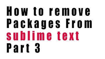 how to remove packages from sublime text 3