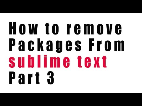 how to remove packages from sublime text 3