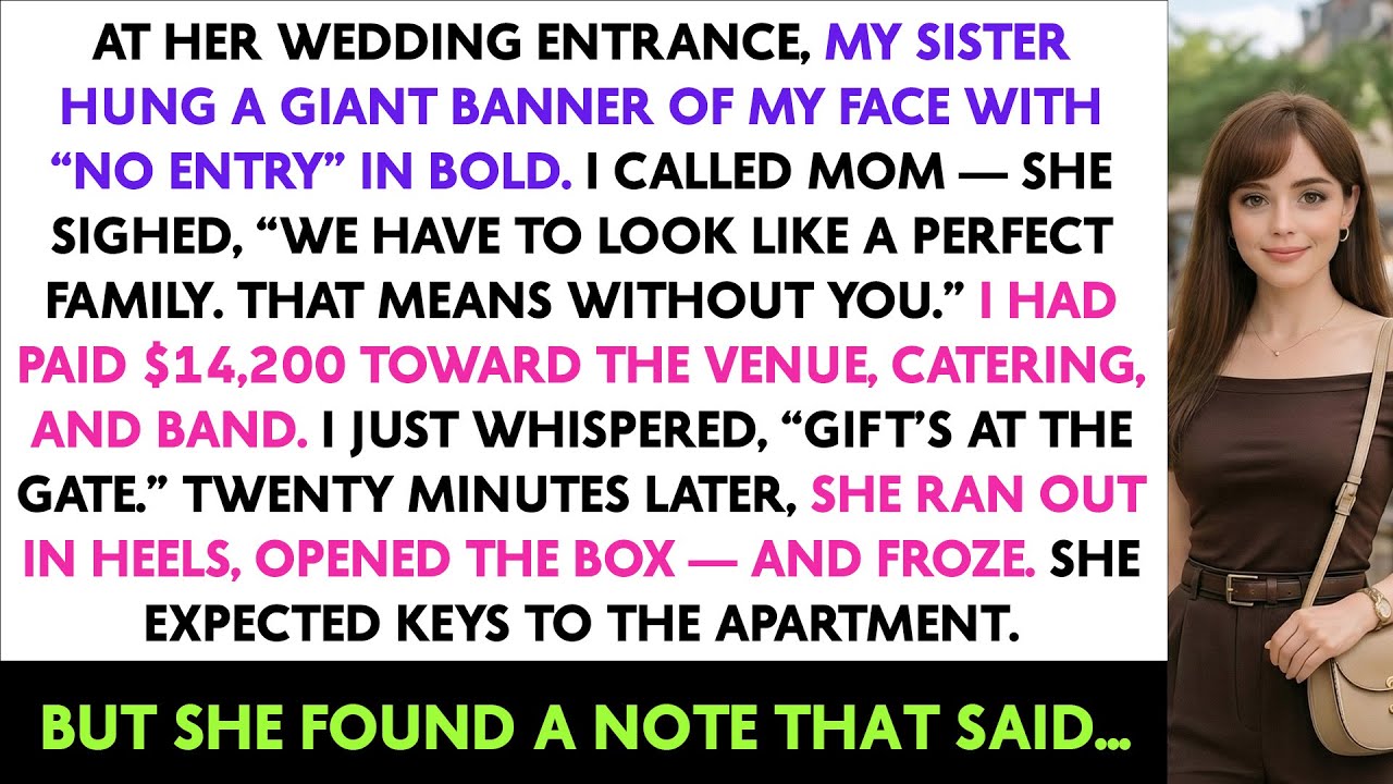 At Her Wedding Entrance, My Sister Hung A Giant Banner Of My Face With “NO ENTRY” In Bold. I Called