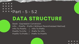Data Structure - Part - 5 - 5.2 - Stack Expression Conversion Infix Postfix Prefix Examples