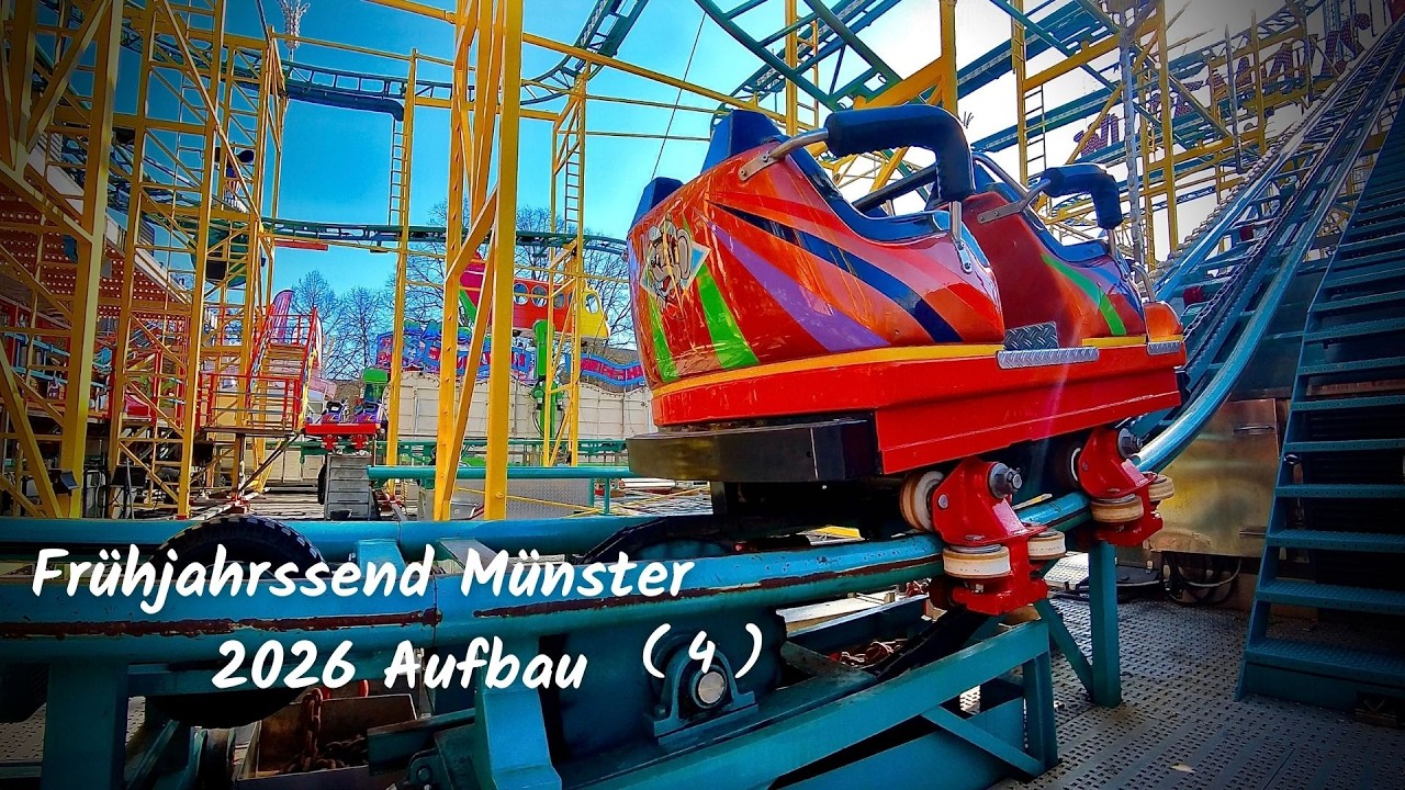 Frühjahrssend Münster 2026 Kirmesaufbau (4) 🌞 Endspurt in Münster! 🏗️ Deko, Details & Lichttests