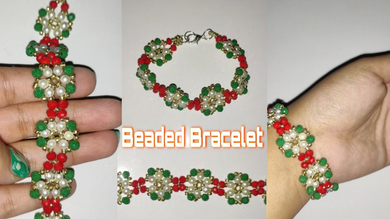 How to make bracelet at home easy and beautiful | Bead bracelet ...