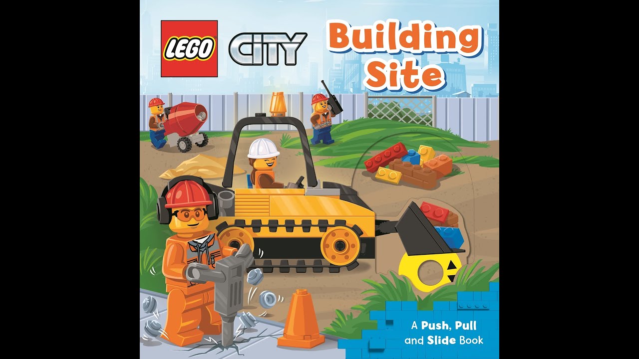 Reading Lego City Building Site - A Push Pull and Slide book - Children Story Time Read Aloud