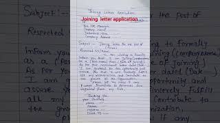 Joining Letter In English Simple Format For Jobschoolcollege