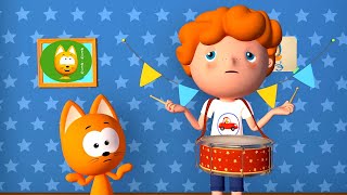 Bum Bum I Play Drum  -  Meow Meow Kitty  -  song for kids