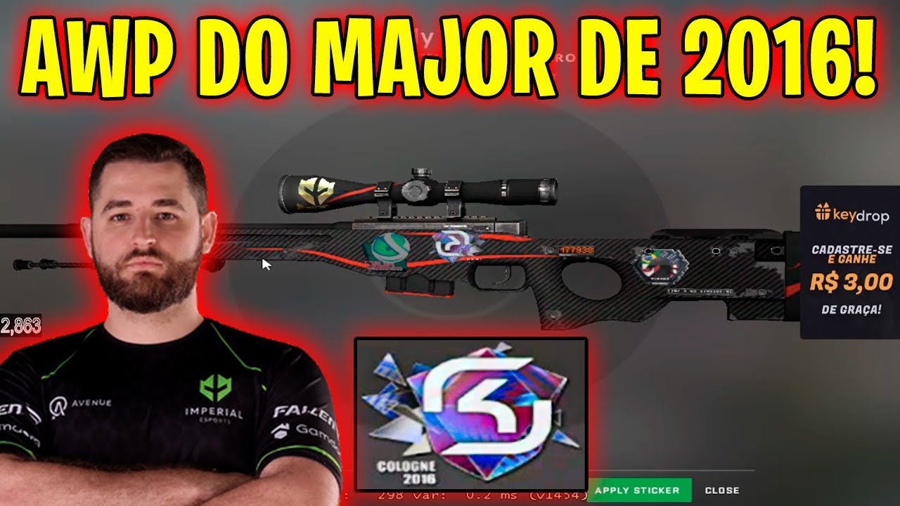 FALLEN TROCA ADESIVO DA SK NA AWP EM LIVE! - YouTube