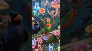 Bird sings magical forest ✨️ #3danimation #animalsong #birddance #youtubeshorts #cutecartoon