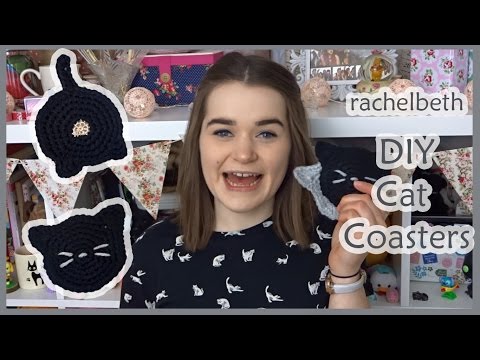 DIY Crochet Cat Coasters