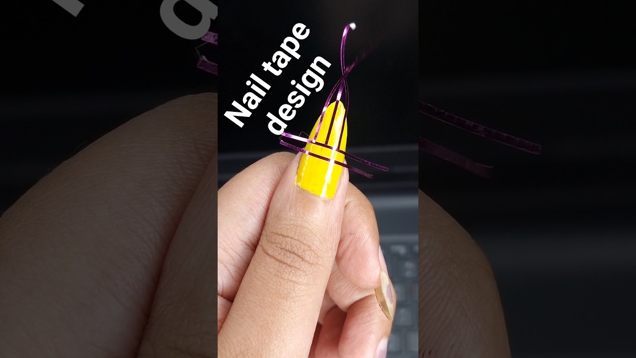 easy nail tape design 💅 