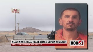 Authorities say inmate faked heart attack and stole transport van
