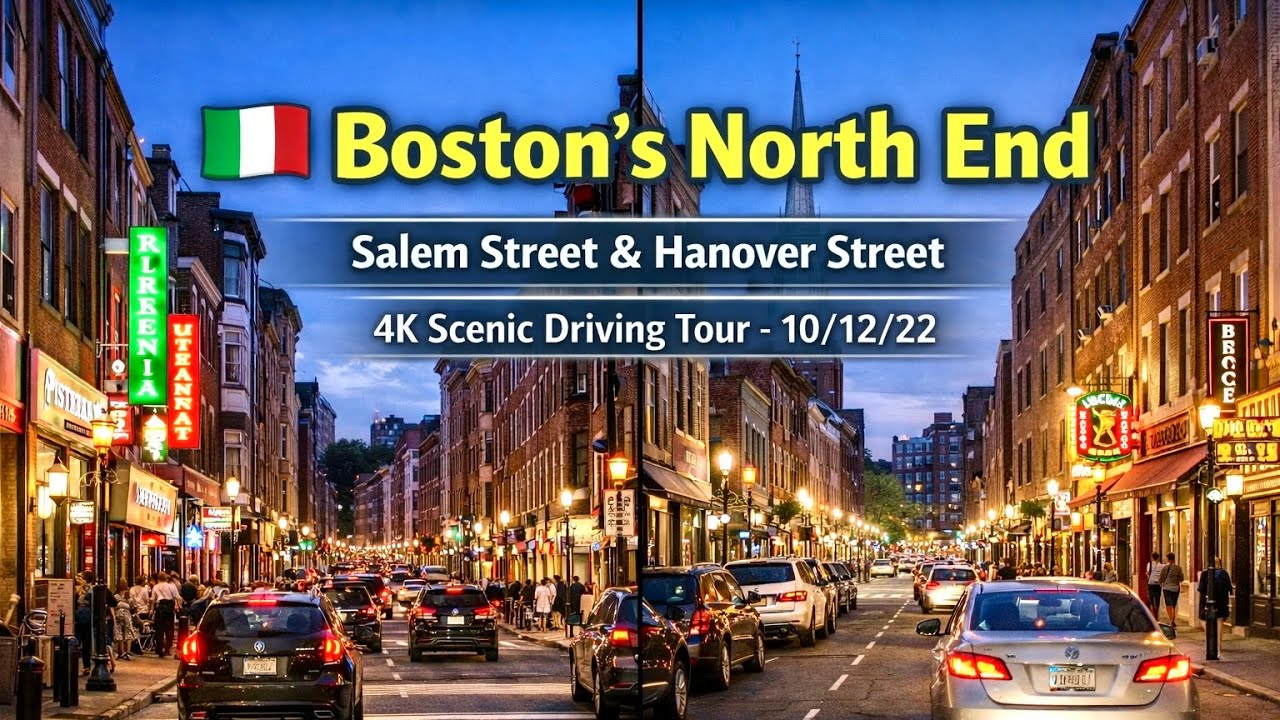 🇮🇹Boston’s North End | Salem Street & Hanover Street | 4K Scenic Driving Tour - 10/12/22