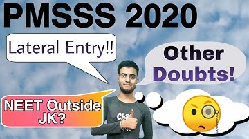 PMSSS 2020 Doubts Solved |NEET Admissions|Lateral Entry|College Not Allotted|R-1|Must Watch for All|