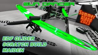 EDF Glider SUN DANCER Full Build From SCRATCH and Maiden Flight. 3D printed carbon RC airplane, DIY