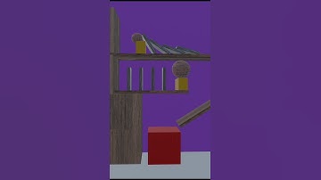 Three Layer Domino & Ball Show: Cube Destruction #animation  #satisfying  #relaxing #blender #shorts