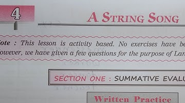 3rd STD English Workbook Chp 4  A String Song @omeducation8606