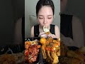 When you don't know what to eat, fried chicken and spicy korean is always right #mukbang #asmreating