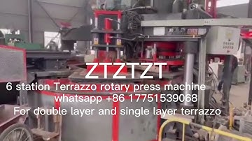 6 Station Rotary Terrazzo Tile Press Machine for making double layer and single layer terrazzo