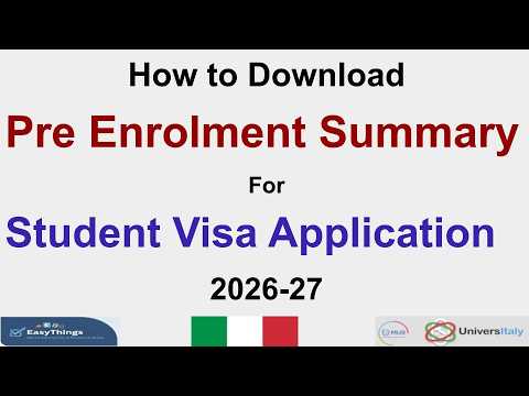 How to Download Pre Enrolment Summary ForItalian Student Visa Application 2026