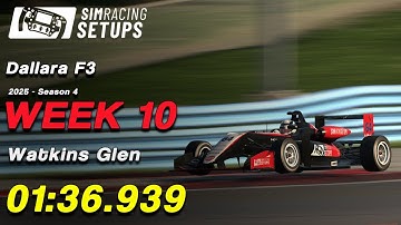 01:36.939 - Dallara F3 - Watkins Glen + SETUP (2025S4 W10)