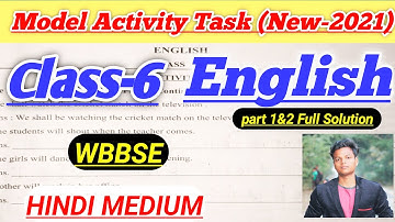 Class-6 English(इंग्लिश) Model Activity Task 2021 In Hindi Part-1 and 2 Full Solution