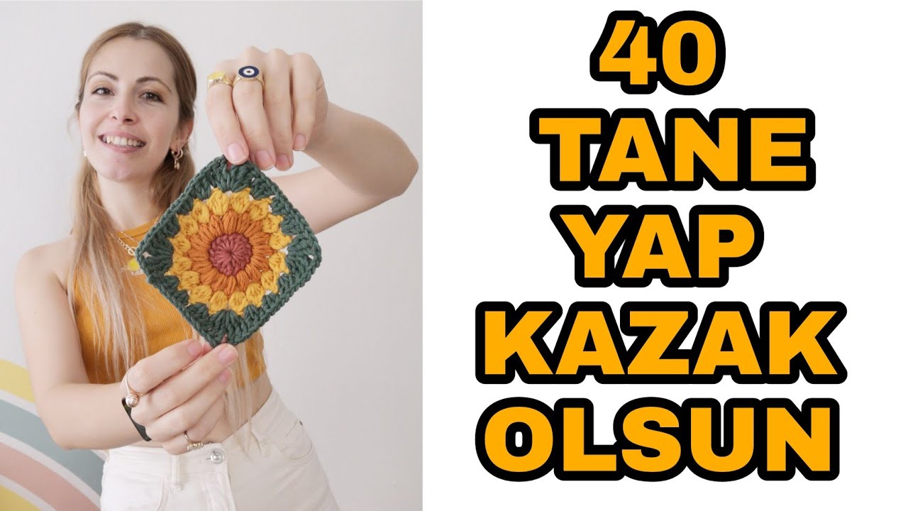 HERKES ÇOK SEVDİ | SUNFLOWER MOTİF YAPIMI | KAZAK YAPACAĞIZ | Crochet Sunflower | Diy