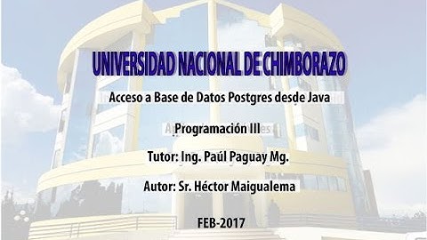 Conectar a una base de datos postgres con java