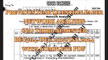 Network Analysis PYQ dec.23/jan.2024 VTU syllabus 22 scheam for ECE stream