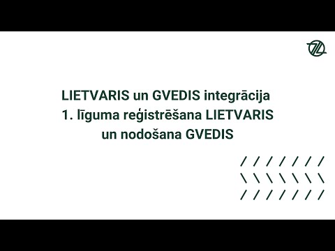 LIETVARIS un GVEDIS integrācija 1. Līguma reģistrēšana LIETVARIS un nodošana GVEDIS
