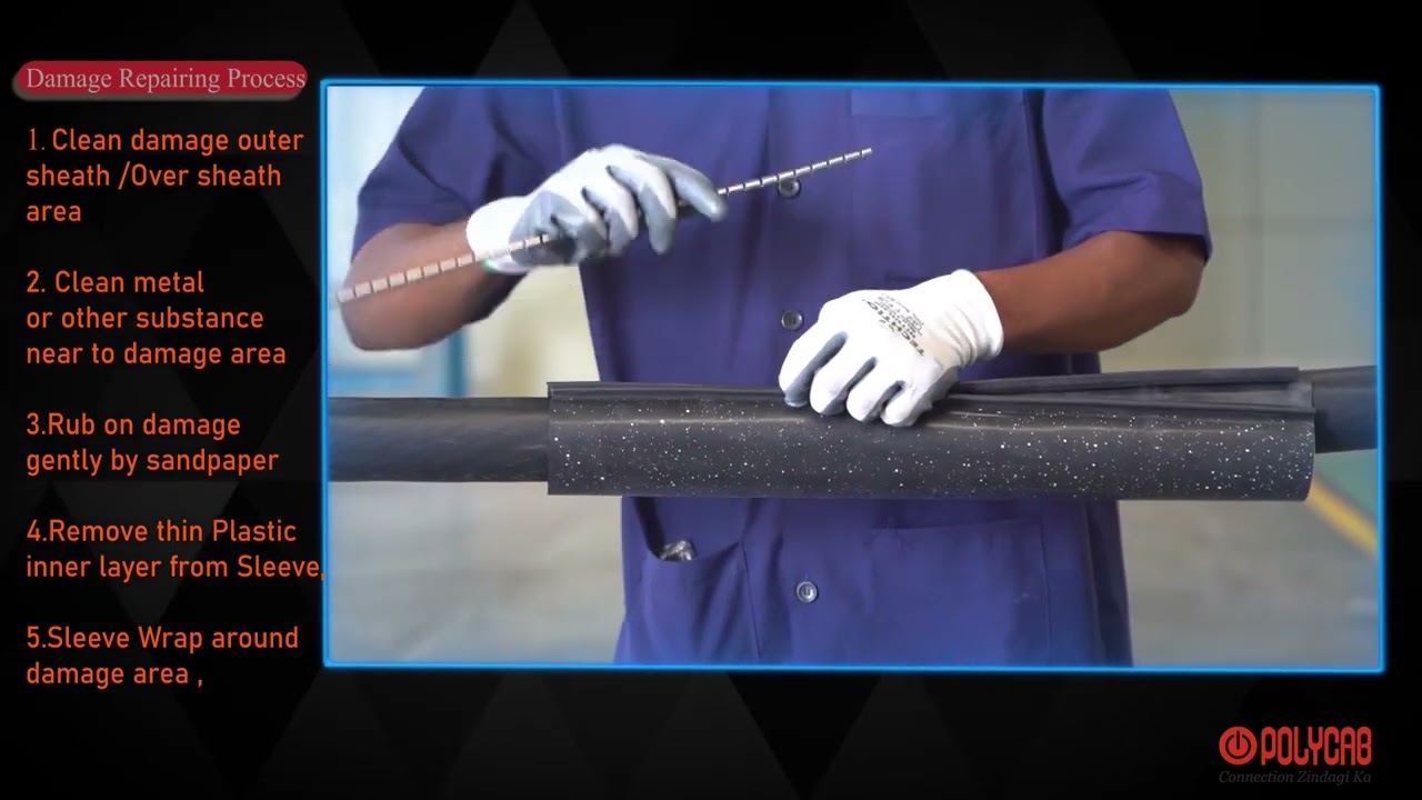 Sheath repair on scratch / small sheath damages for LT and HT electric cables.