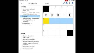 NYT daily mini crossword puzzle(20-05-2021)