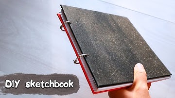 ASMR Diy - Easy Sketchbook with rings | Black and red notebook without sewing | no talking