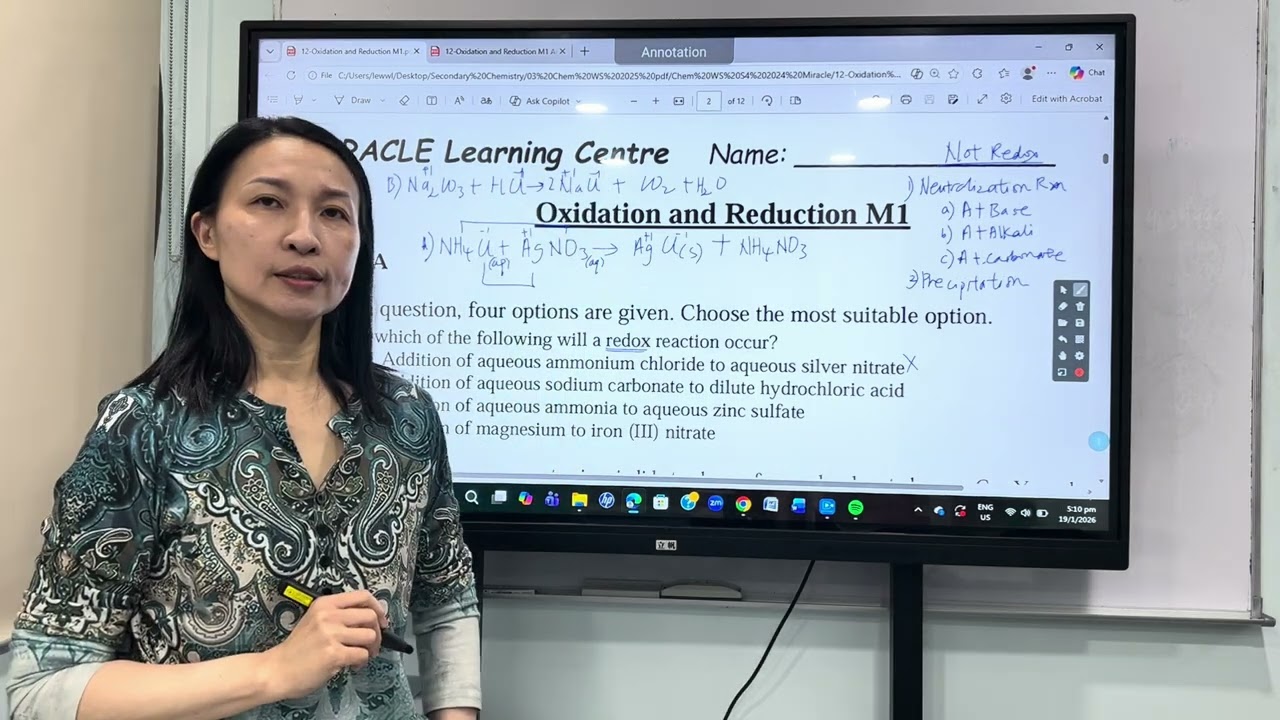 Redox Reactions MCQ Explained | Oxidation & Reduction by Mrs Lew-MLC