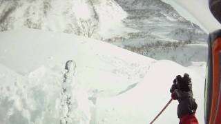 2010.1.11三田原山カルデラ東面 - powder skiing down the east face of Mt.Mitahara